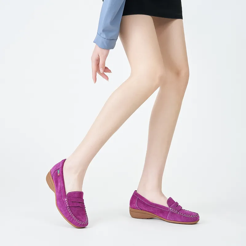 WALKER SHOP Loafers Women's Yellow/Light Coffee/Purple-21