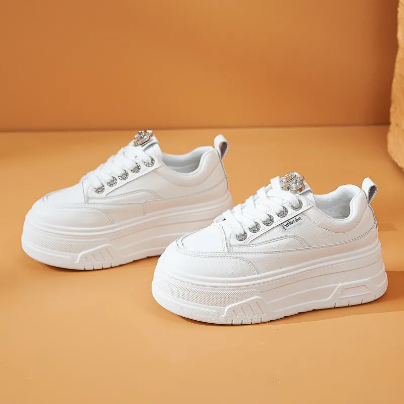 Walker Shop Height Increasing Wear Resistant Low Top Skateboard Shoes Women's-5