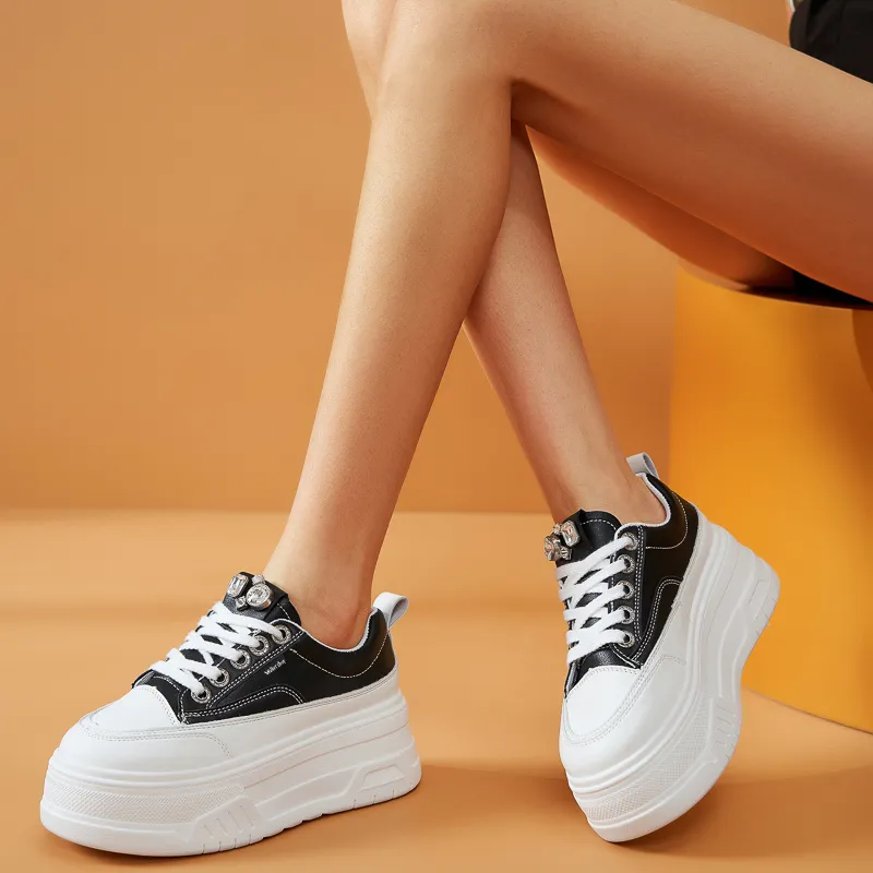 Walker Shop Height Increasing Wear Resistant Low Top Skateboard Shoes Women's-9