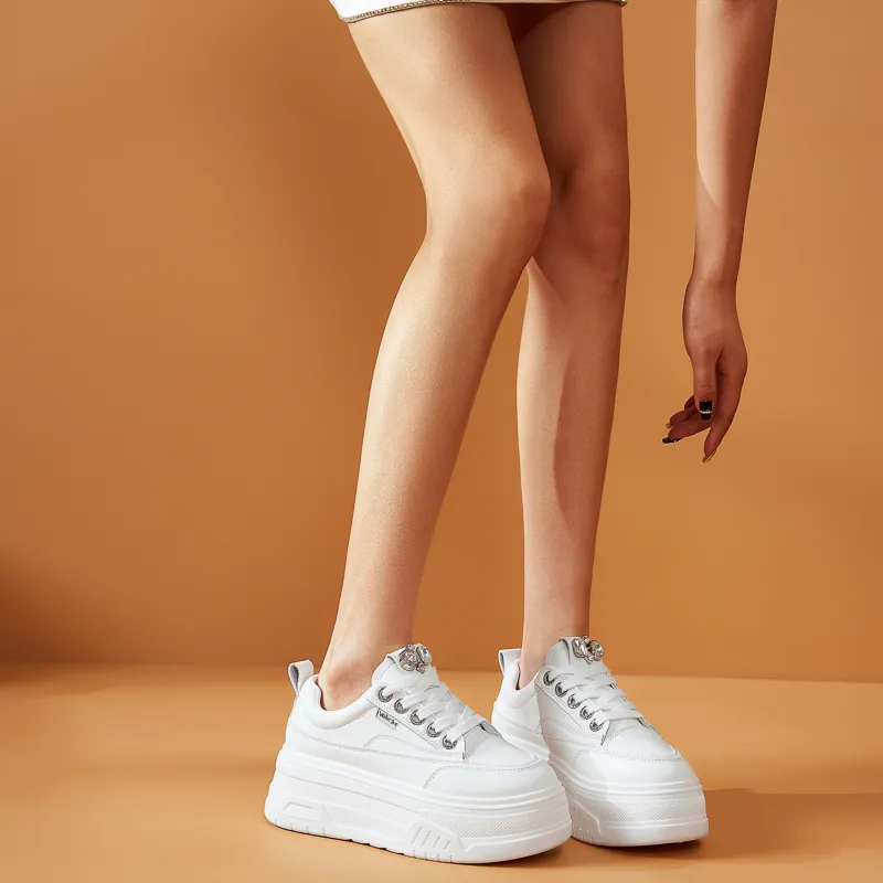 Walker Shop Height Increasing Wear Resistant Low Top Skateboard Shoes Women's-3