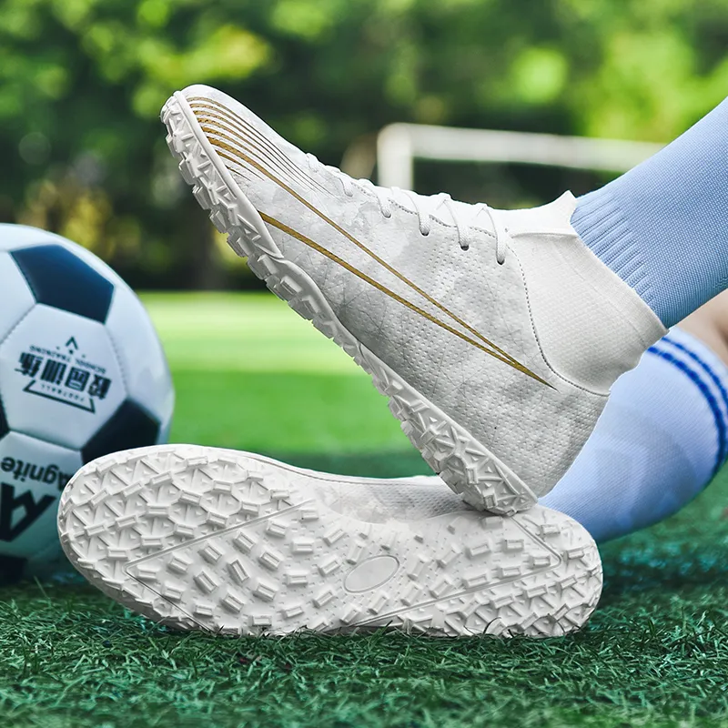 EXULL Q Durable Lightweight Cushioning High Top Kids' Soccer Shoes Kids'-10