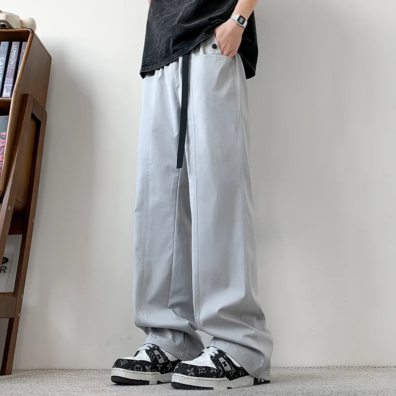 MIIOW Trend Party Series Casual Pants Unisex Light Gray-4