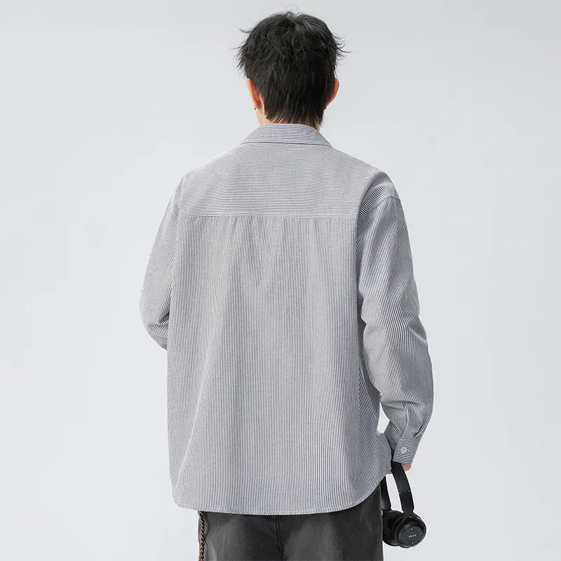 MIIOW Trend Party Series Shirt Unisex Blue White Stripes-4