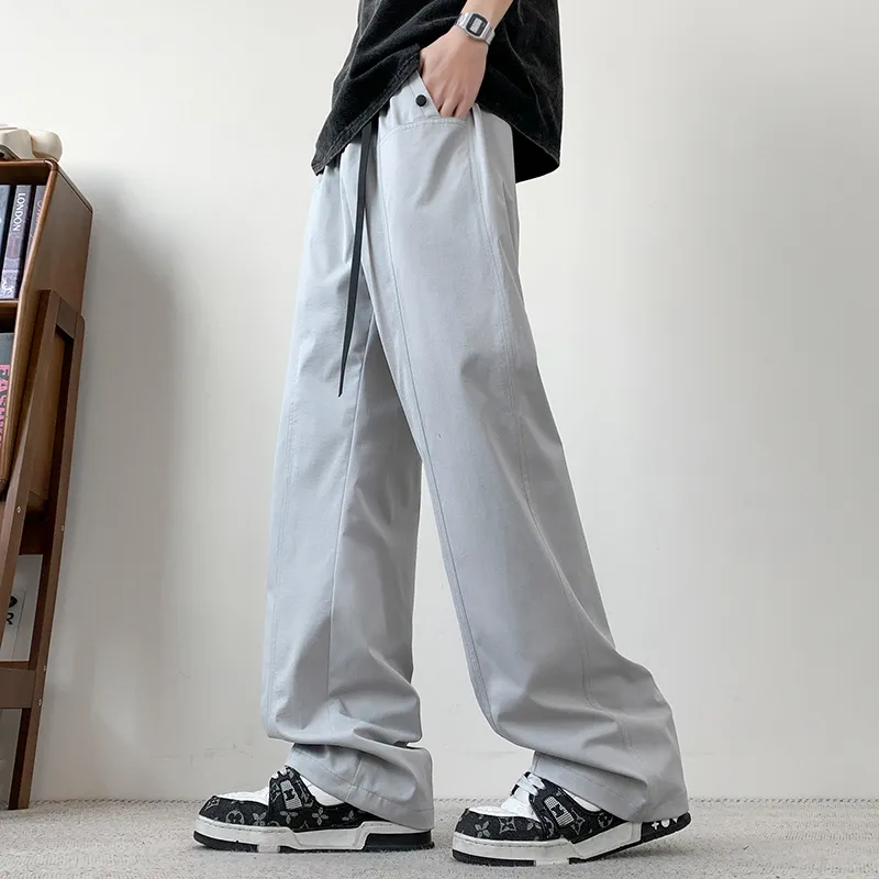 MIIOW Trend Party Series Casual Pants Unisex Light Gray-3