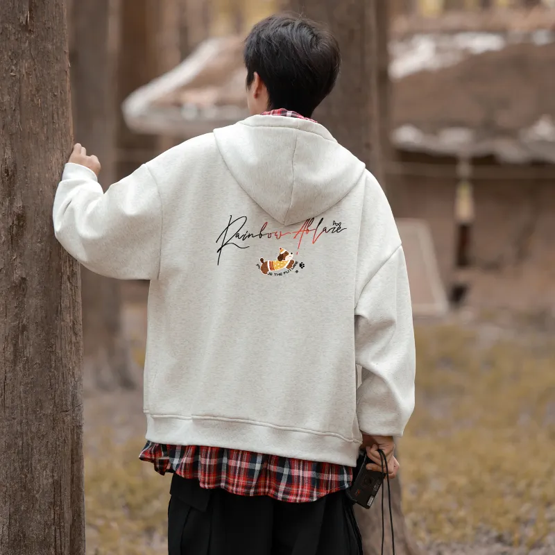 MIIOW Trend Party Series Sweatshirt Unisex Heather Gray & Red-2