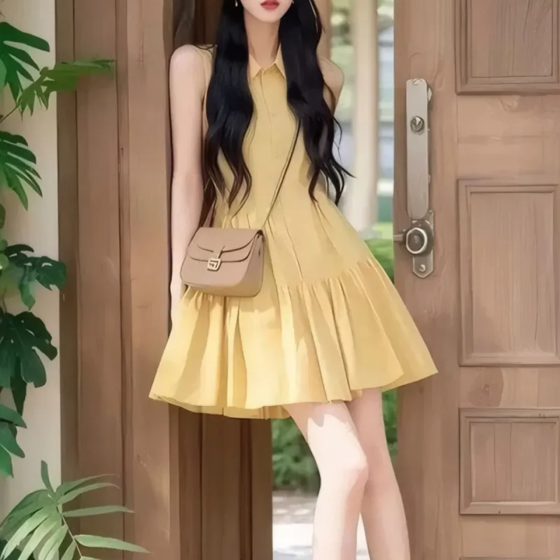 GOSO Sleeveless Dresses Women's Lemon-3