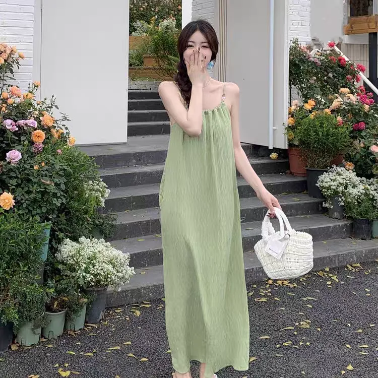 GOSO Slip Dresses Women's Green-2