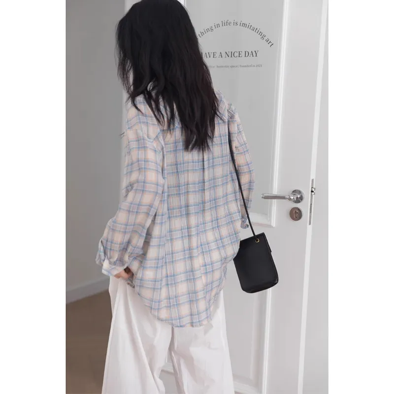 GOSO Shirts Women's Blue Plaid-5