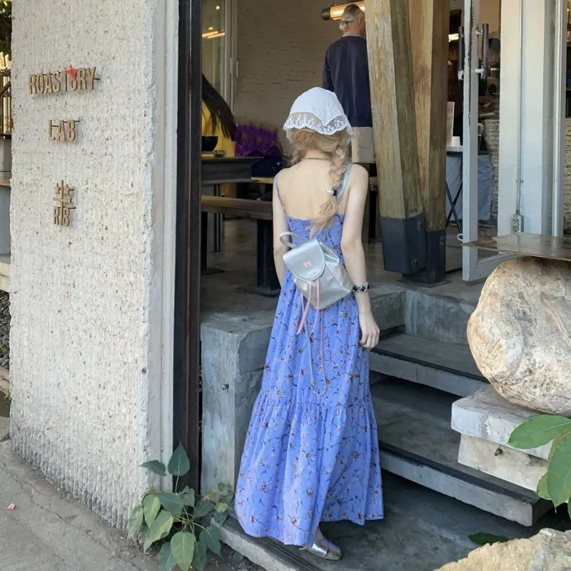 GOSO Slip Dresses Women's Blue-1