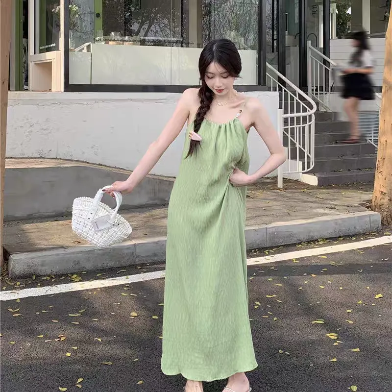GOSO Slip Dresses Women's Green-3