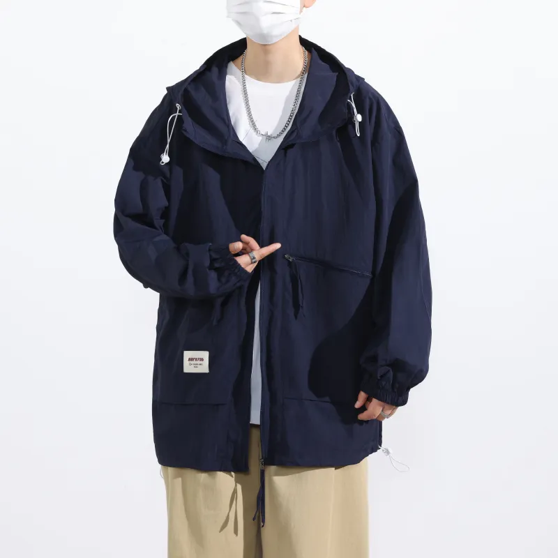 Yalu Jackets & Coats Unisex Navy Blue-3