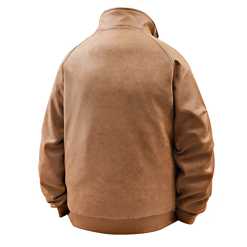 Yalu Jackets Coats Unisex Vintage Brown-3