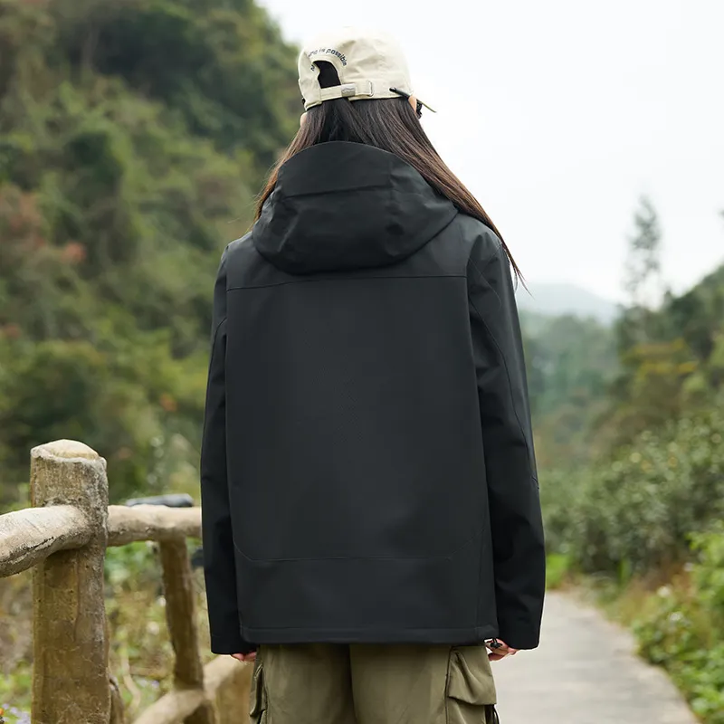 Yalu Water Resistant Windproof UV Protection Breathable Windbreaker Jacket Unisex Cocoa Brown-4