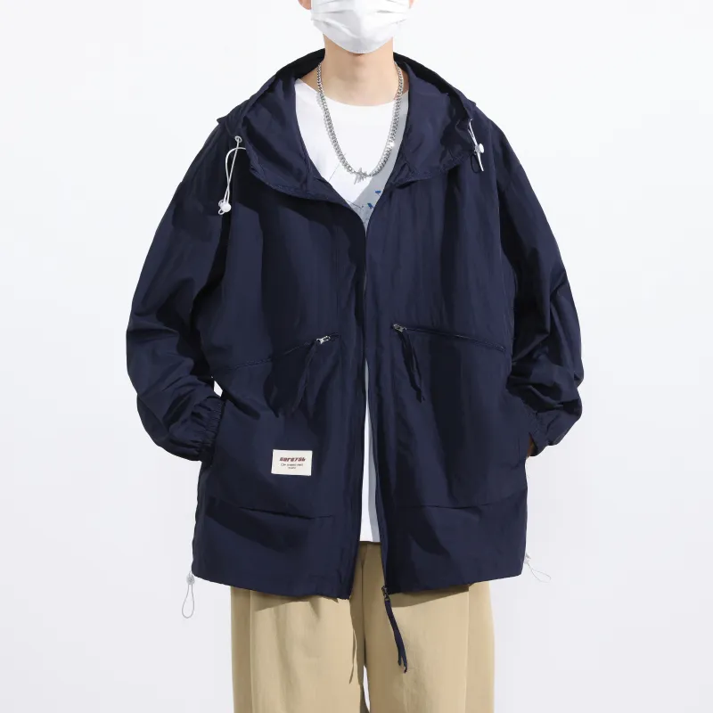 Yalu Jackets & Coats Unisex Navy Blue-4