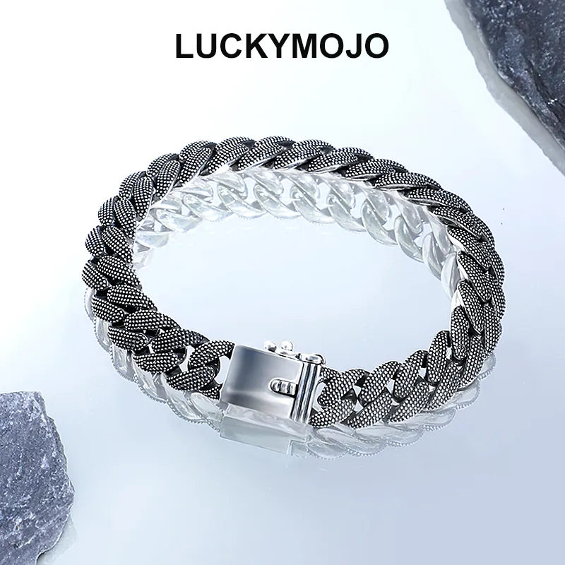 LUCKYMOJO 925 Sterling Silver Cuban Chain Unisex-3
