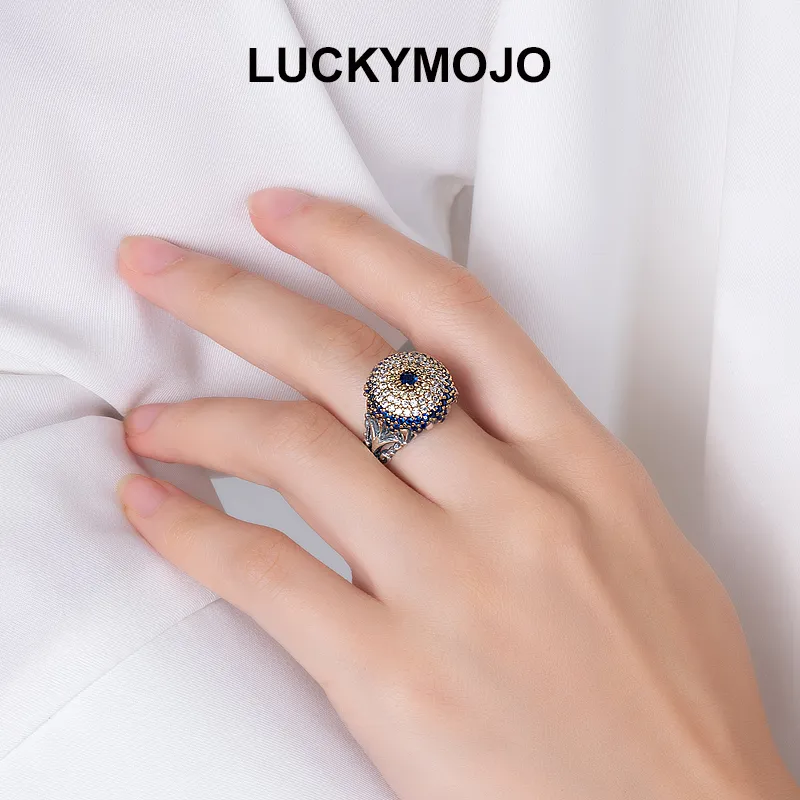 LUCKYMOJO 925 Sterling Silver Rings Women's-3
