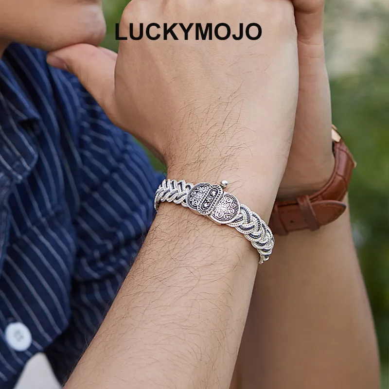 LUCKYMOJO 925 Sterling Silver Bracelets Unisex-2