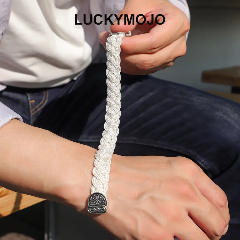 LUCKYMOJO 925 Sterling Silver Bracelets Unisex-4