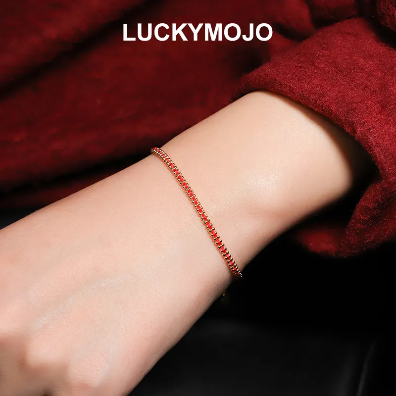 LUCKYMOJO S925 Silver plated Gold Bracelets Women's-2