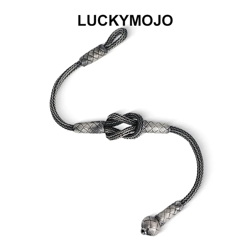 LUCKYMOJO S 990 Silver Pure Silver Bracelets Unisex-2