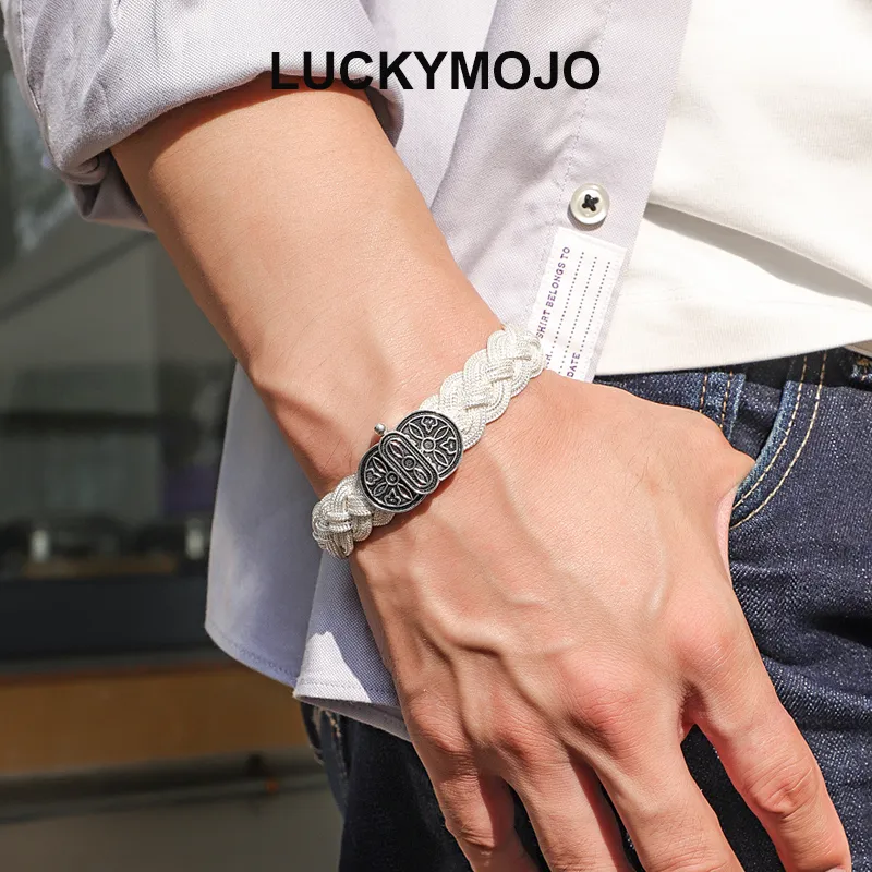 LUCKYMOJO 925 Sterling Silver Bracelets Unisex-1