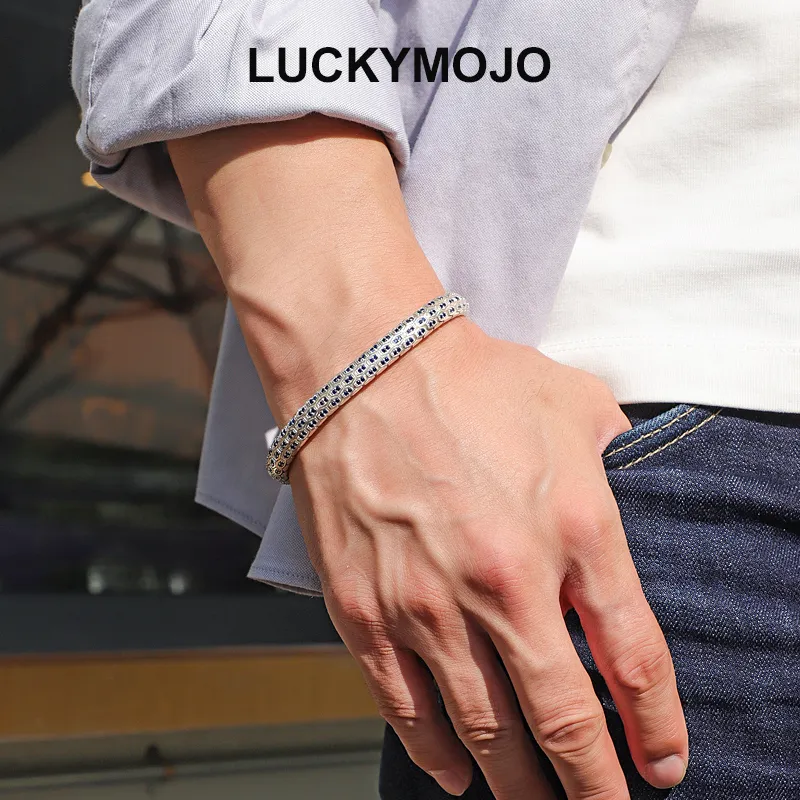 LUCKYMOJO S925 Silver Bracelets Unisex-3