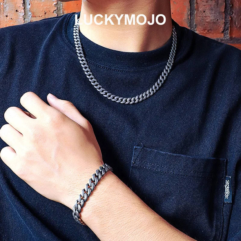 LUCKYMOJO 925 Sterling Silver Cuban Chain Unisex-2