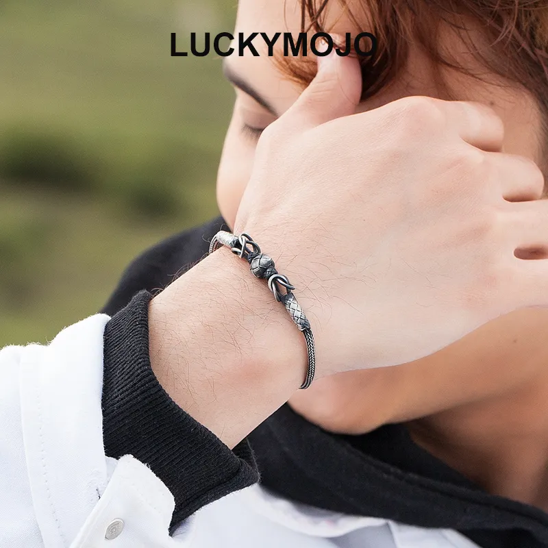 LUCKYMOJO S990 Fine Silver Bracelets Unisex-3