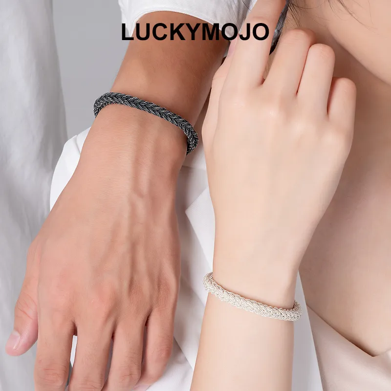 LUCKYMOJO Sterling Silver Bracelets Unisex-5
