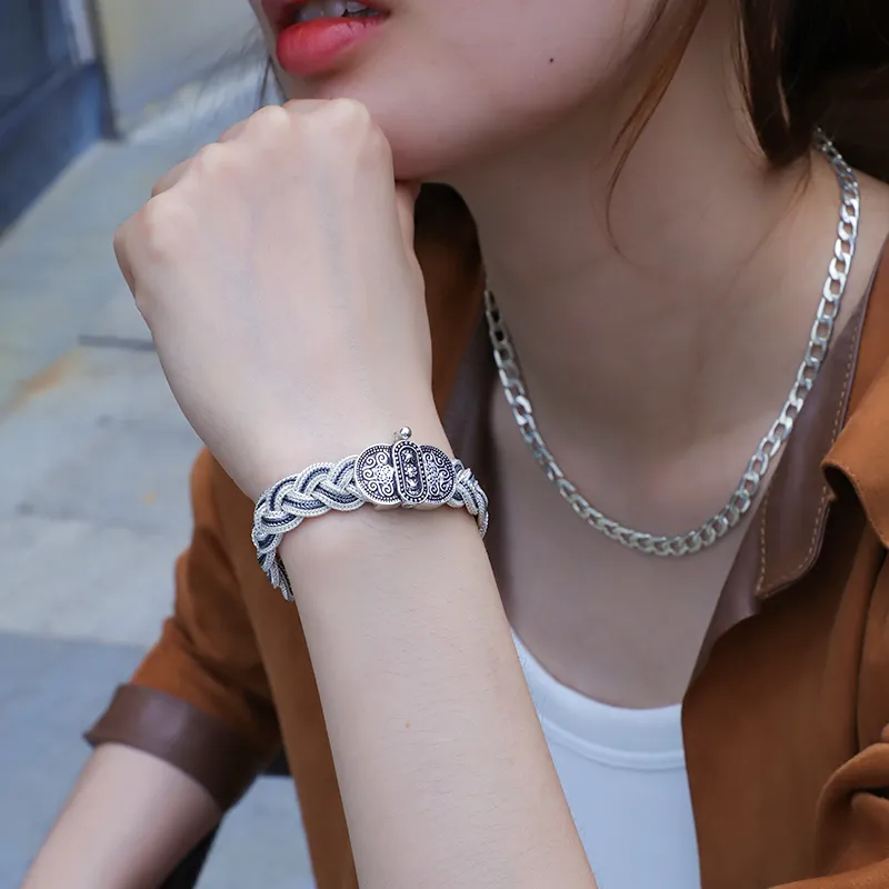 LUCKYMOJO 925 Sterling Silver Bracelets Unisex-5