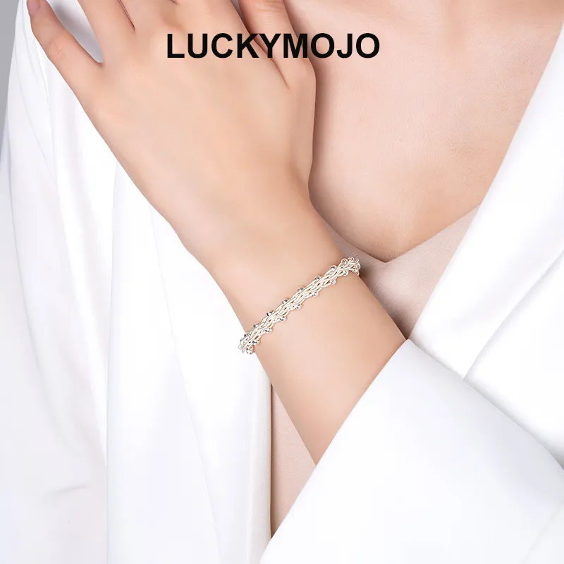 LUCKYMOJO 990 Silver Bracelets Unisex-3