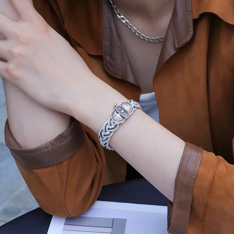 LUCKYMOJO 925 Sterling Silver Bracelets Unisex-4