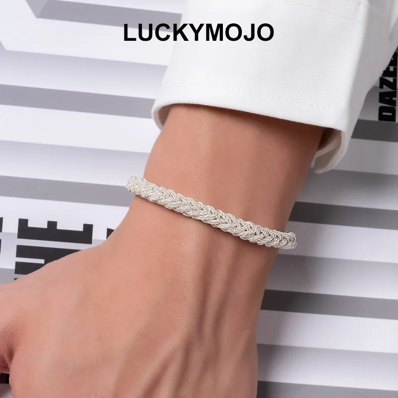 LUCKYMOJO Sterling Silver Bracelets Unisex-4