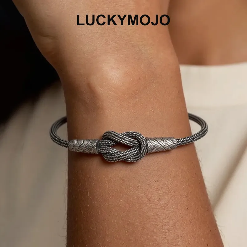 LUCKYMOJO S 990 Silver Pure Silver Bracelets Unisex-5