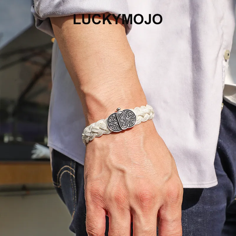 LUCKYMOJO 925 Sterling Silver Bracelets Unisex-2