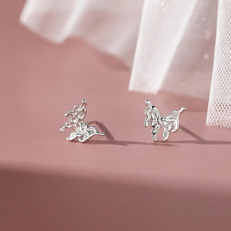 SINCE BEAUTY S999 Fine Silver Stud Earrings Women's Silver-3