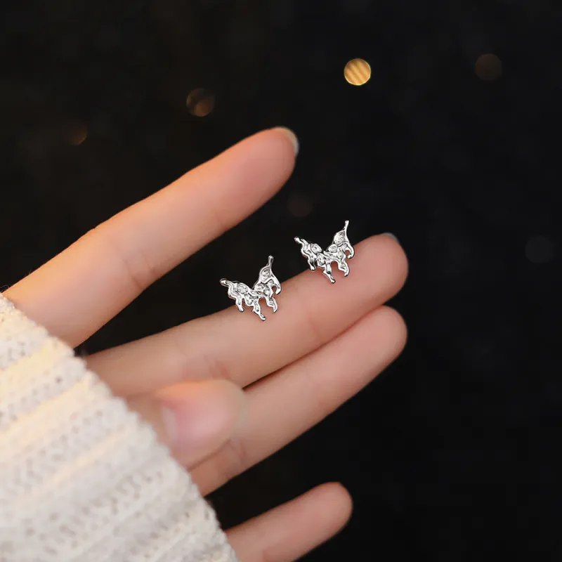 SINCE BEAUTY S999 Fine Silver Stud Earrings Women's Silver-1