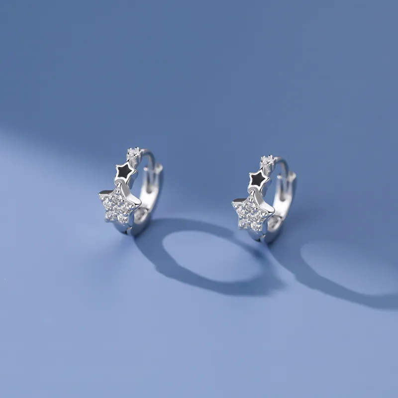 SINCE BEAUTY S999 Silver/zircon Earrings Unisex Silver-4