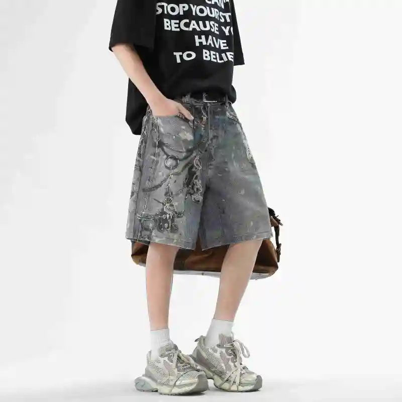 XAFB Casual Shorts Unisex Light Blue-2