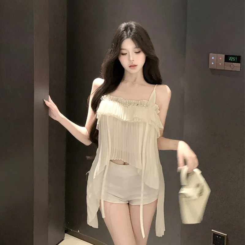 The Temptation Of The Muse Camisole Women's Beige Apricot-3