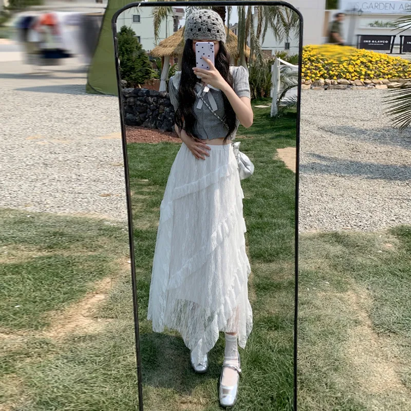 The Temptation Of The Muse Casual Long Skirt Women's White-4