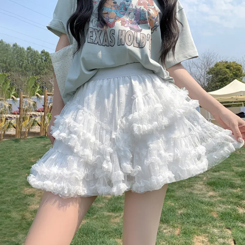 The Temptation Of The Muse Casual Short Skirts Women's White-0