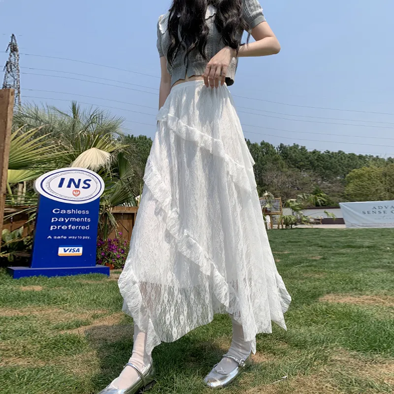 The Temptation Of The Muse Casual Long Skirt Women's White-2