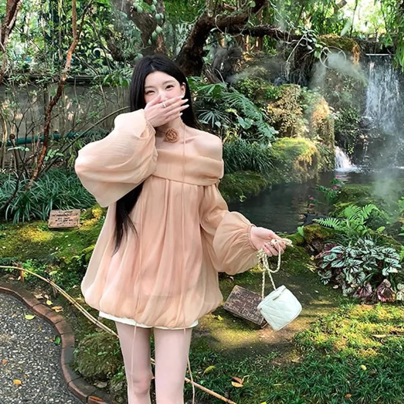 The Temptation Of The Muse Long Sleeved Dress Women's Pink-4