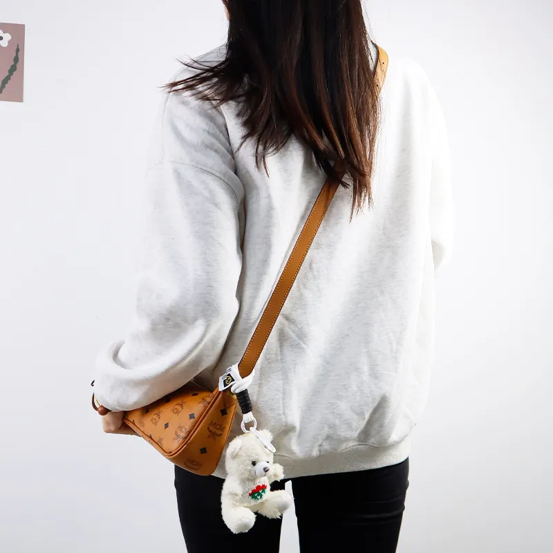Cow Leather Bag Strap Accessory Bag Women's Brown-3