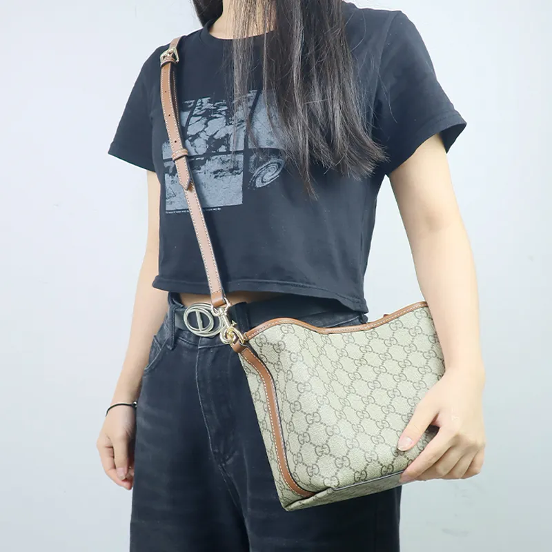 Cow Leather Bag Strap Women's Brown-2