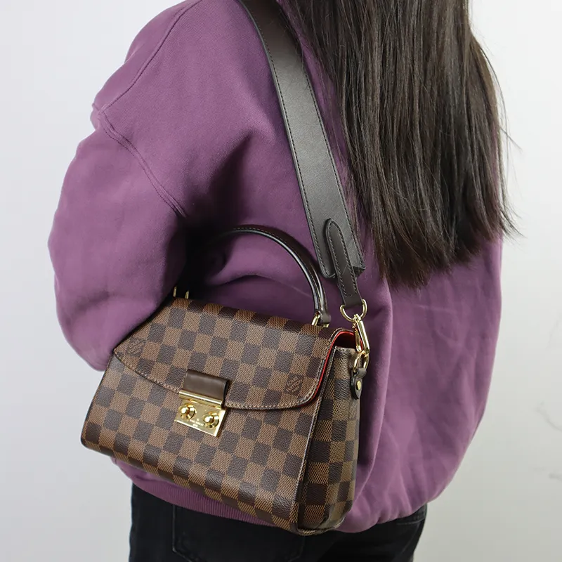 Cow Leather Bag Shoulder Strap Women's Dark Brown-3