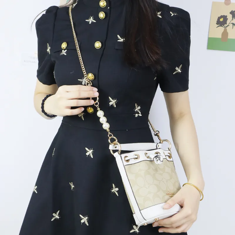 Metal Bag Accessory Women's Black/Brown/Beige-3