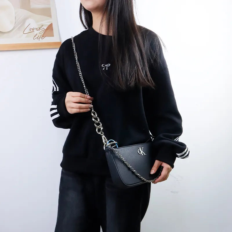 Alloy Metal Bag Shoulder Strap Women's Silver-6
