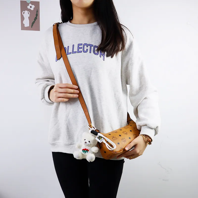 Cow Leather Bag Strap Accessory Bag Women's Brown-2